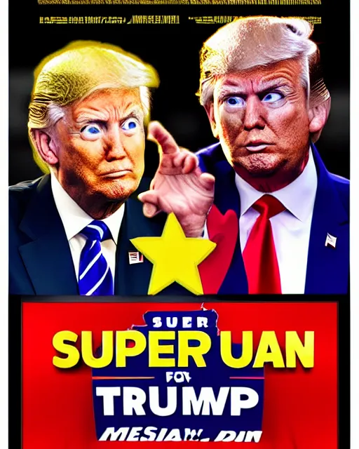 Prompt: super saiyan joe biden and super donald trump on a movie poster, realistic, hd, cinematic,