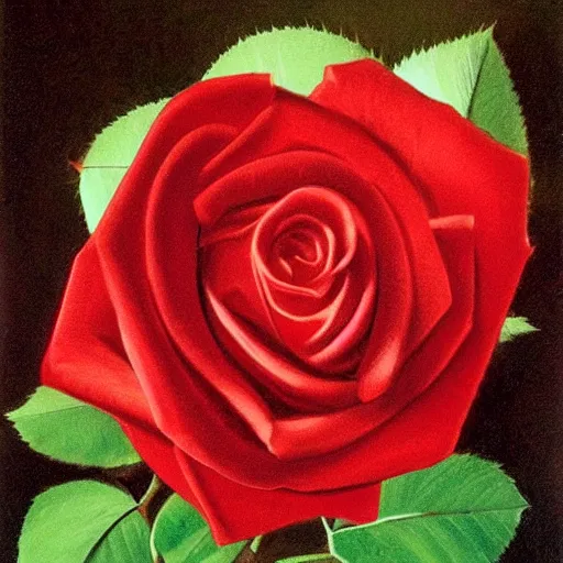 Image similar to red rose, caravaggio