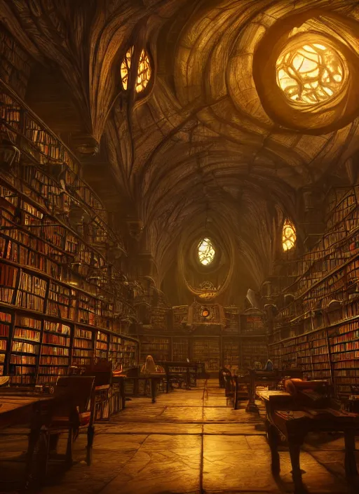 Prompt: magical library, ultra detailed fantasy, elden ring, realistic, dnd, rpg, lotr game design fanart by concept art, behance hd, artstation, deviantart, global illumination radiating a glowing aura global illumination ray tracing hdr render in unreal engine 5