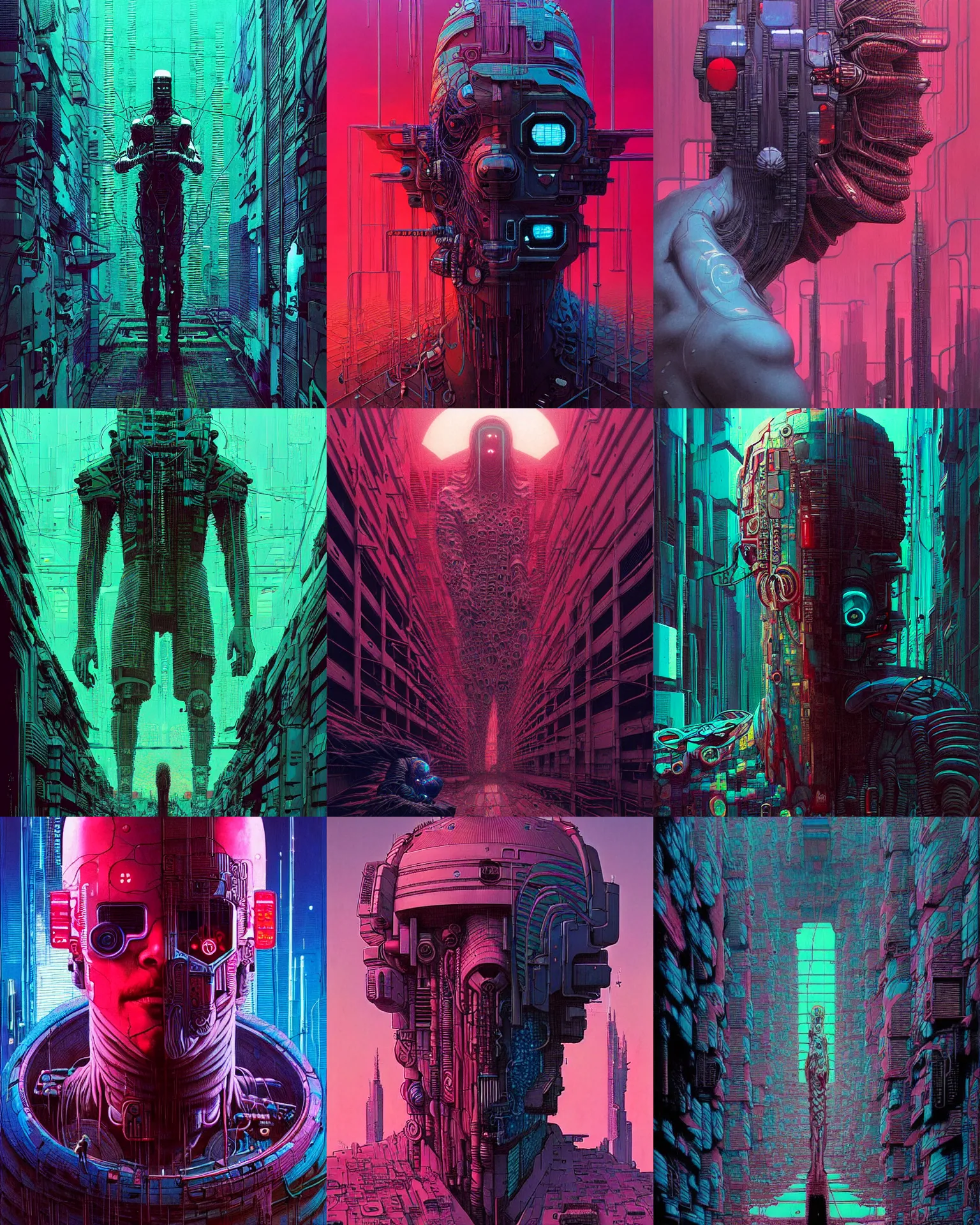 Image similar to cyberpunk art by josan gonzalez and zdzislaw beksinski.