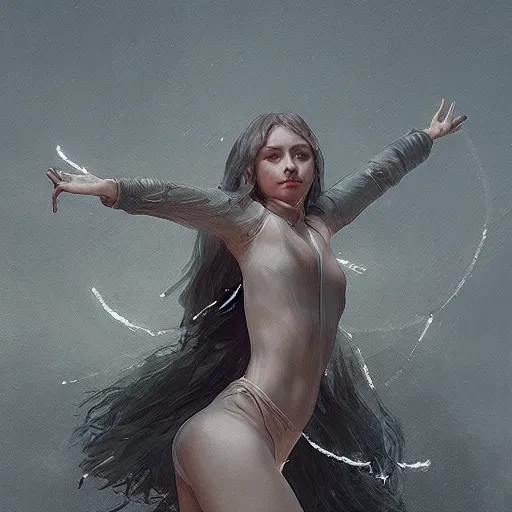 Image similar to a girl made of stone performing dance, intricate, elegant, glowing lights, highly detailed, digital painting, artstation, concept art, sharp focus, illustration, art by wlop, mars ravelo and greg rutkowski