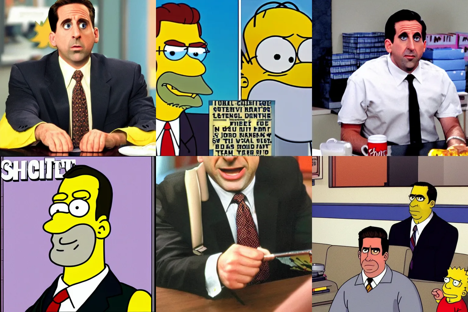 Prompt: michael scott in the simpsons