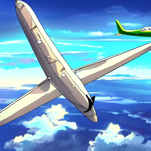 Image similar to anthropomorphic Airplane, anime