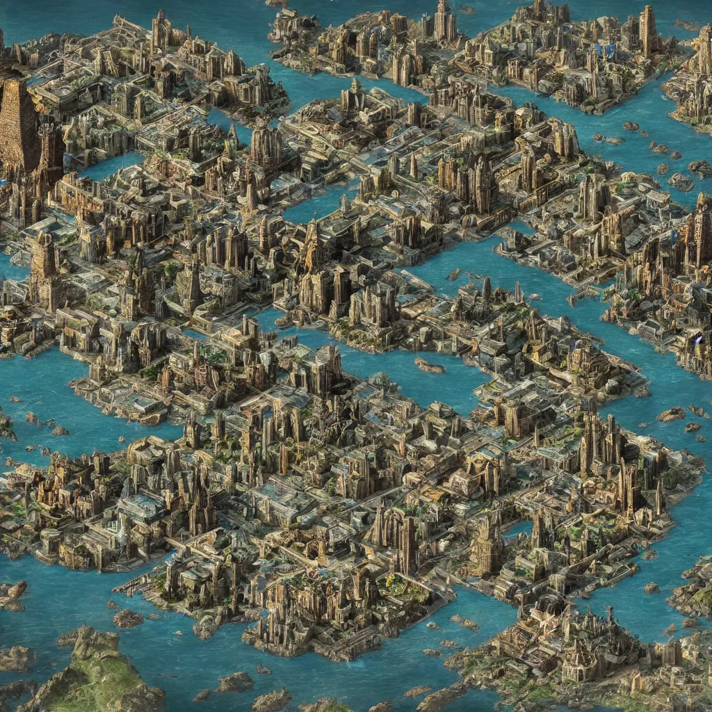 Prompt: “ an atlantean city with a kardashev scale of 2 civilization, celebrating the new year in the year 4 0 0 0 0 bc, highly detailed in 4 k ”