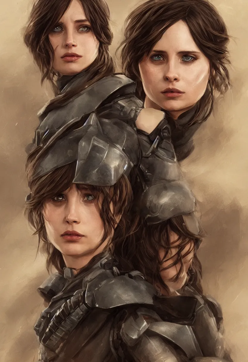 Image similar to gorgeous jyn erso in elegant armor, by calum alexander watt, portrait, profile posing, perfect anatomy, character portrait, full body, hyper photorealistic, insane detail, digital photography, artstation, concept art