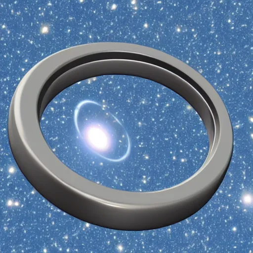 Image similar to photo of a space station in the shape of a ring with a portal in the center