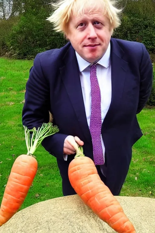 Image similar to portrait of a carrot with boris johnson's head