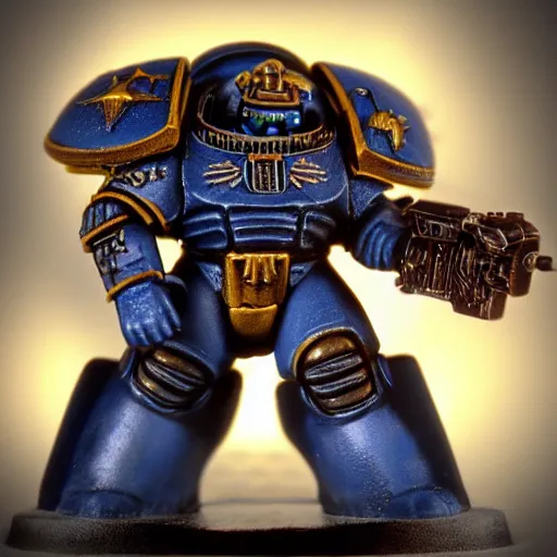 Prompt: realistic Space Marine from Warhammer 40k