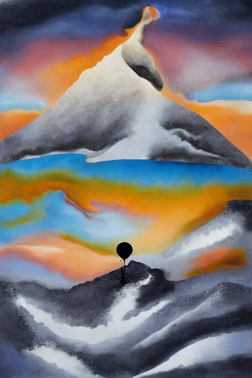 Image similar to mountainscape in the style of salvador dali