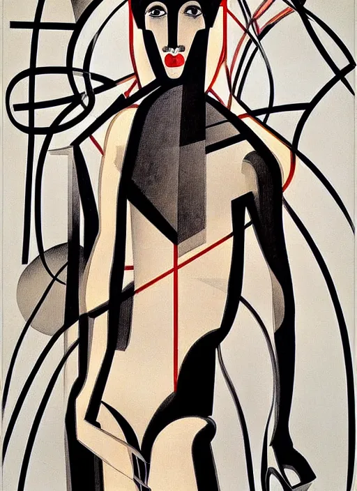 Image similar to ( constructivism monumental dynamic graphic ) super flat style figurative detailed portrait by avant garde painter and leon bakst, illusion surreal art, highly conceptual figurative art, intricate detailed illustration drawing, controversial poster art, geometrical drawings, no blur