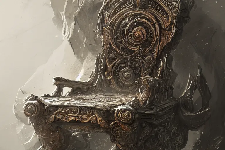 Image similar to A magical chair, texture, intricate, details, highly detailed, masterpiece, architecture, building, trending on artstation, focus, sharp focus, concept art, digital painting, fantasy, sunny, day, midday, in the style of Wizards of the Coast