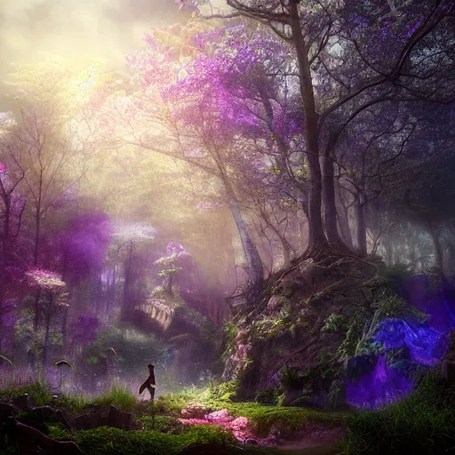 Prompt: full body pose, hyperrealistic photograph of the magical fairy forest, dim volumetric lighting, 8 k, octane beautifully detailed render, extremely hyper detailed, intricate, epic composition, cinematic lighting, masterpiece, trending on artstation, very very detailed, stunning, hdr, smooth, sharp focus, high resolution, award, winning photo, dslr, 5 0 mm