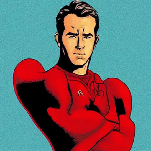 Image similar to “ ryan reynolds retro minimalist portrait by jean giraud, moebius starwatcher comic, 8 k ”