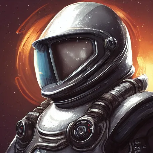 Prompt: “A portrait of a space adventurer with scrap armor, detailed, sci-fi, d&d”