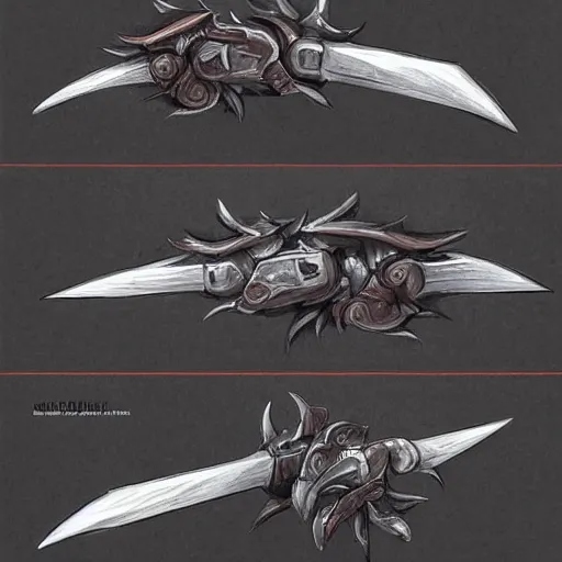 Prompt: concept art of glave weapon, glave design, fantasy glave, glave, fantasy, behance, pinterest, deviantart, artstation, weapons concept art, design, rpg, weapon, detailed, digital art, incredible, digital painting