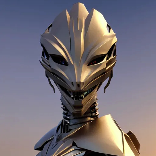 Prompt: chest up bust shot, realistic detailed stunning beautiful armored anthropomorphic humanoid female robot dragon, looking to the side with an elegant pose, smooth and streamlined armor and design made of steel, sharp claws and sharp teeth, Slick LEDs, standing on two legs, on the beach during sunset, high quality, cinematic art, sunset lighting, 3D render, 8k, artstation, deviantart, furaffinity