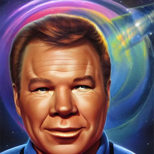 Image similar to young william shatner as captain kirk Funny cartoonish by Gediminas Pranckevicius H 704 and mort drucker Tomasz Alen Kopera, masterpiece, trending on artstation