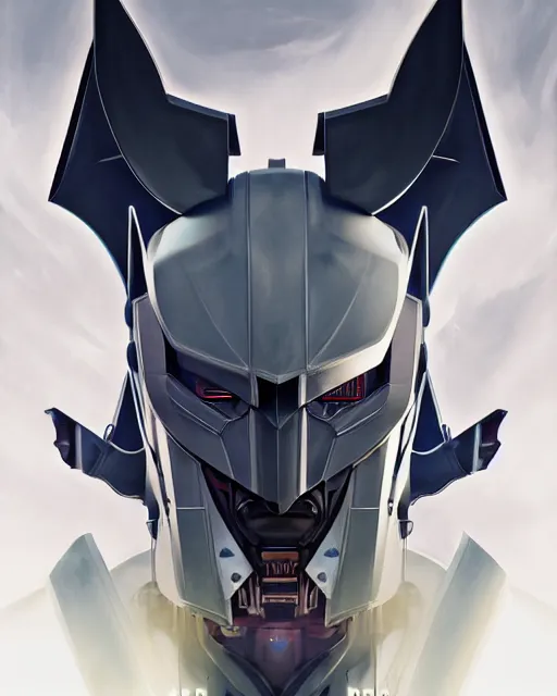 Image similar to symmetry!! portrait of a transformers robot acting as batman, intricate, elegant, highly detailed, digital painting, artstation, concept art, smooth, sharp focus, illustration, art by artgerm and greg rutkowski and alphonse mucha, 8 k