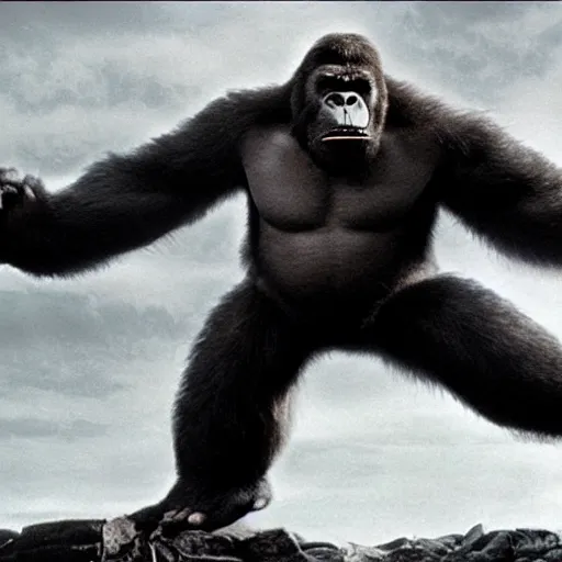 Image similar to A movie still of Danny Devito as King Kong