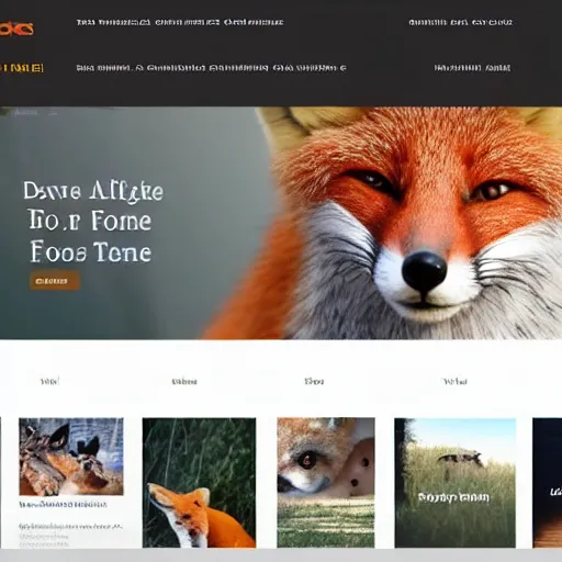 Image similar to web site home page template themed to foxes