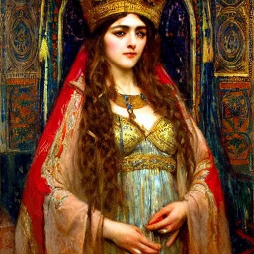 Image similar to theodora of byzantium painted by gaston bussiere