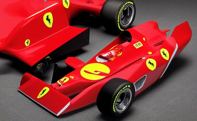 Image similar to retro futuristic ferrari formula 1 car inspired by ferrari 6 4 3, studio lighting,