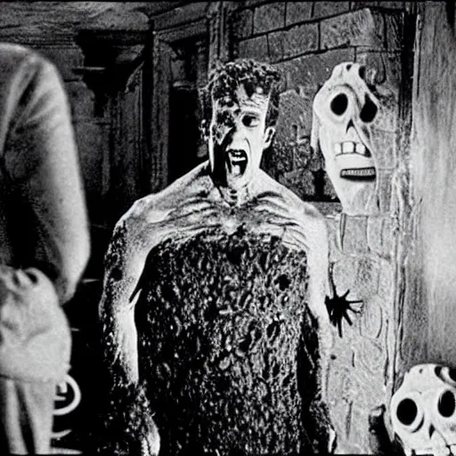 Prompt: film still of spongebob squarepants as frankenstein's monster in frankenstein ( 1 9 3 1 ), coming to life, nickelodeon spongebob horror monster scene ( 1 9 3 1 )