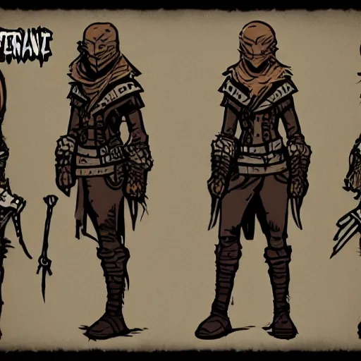 Image similar to darkest dungeon art style character concept