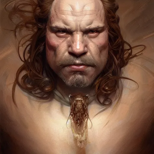 Prompt: portrait of a rugged blobfish, d & d, muscular, fantasy, intricate, elegant, highly detailed, digital painting, artstation, concept art, smooth, sharp focus, illustration, art by artgerm and greg rutkowski and alphonse mucha