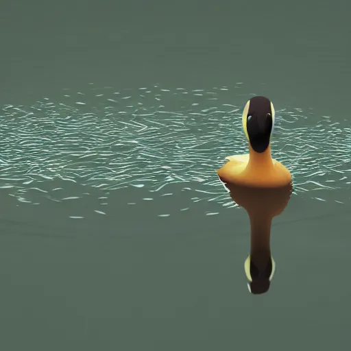 Prompt: Duck emoji, photorealistic render