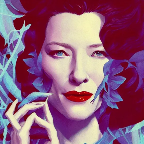 Image similar to cate blanchett, by Sachin Teng + Karol Bak + Rolf Armstrong