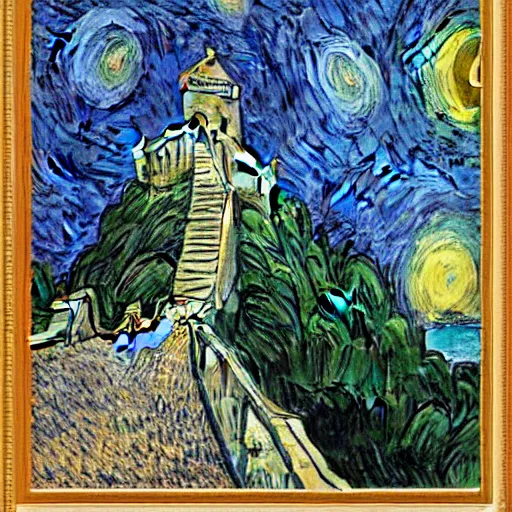 Prompt: The Great Wall, by Vincent Van Gogh