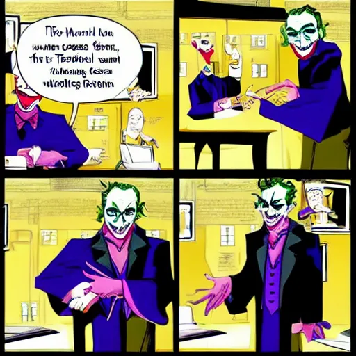 Image similar to “ the joker, teaching as a professor ”