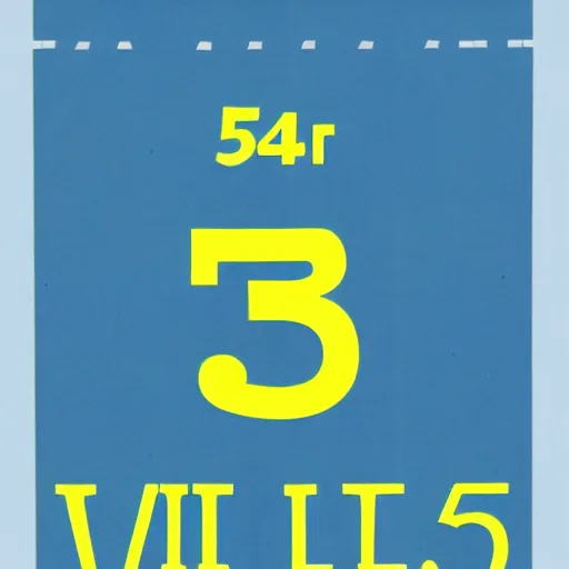 Prompt: yellow times new roman text with a black outline that says the number 5 4 %, light blue background