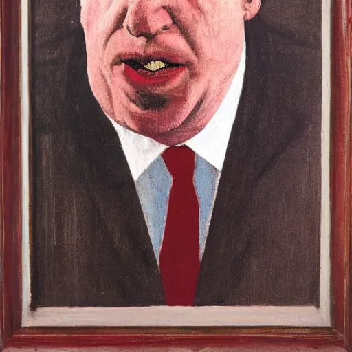 Image similar to francis bacon portrait of boris johnson