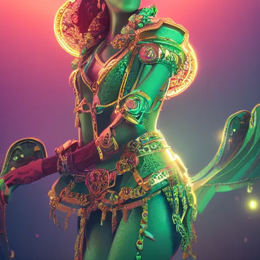 Prompt: photo of wonderful princess of emerald with fair skin, glowing, ornate and intricate, jaw dropping, dynamic lighting, intricate and detailed, 4 k octane render