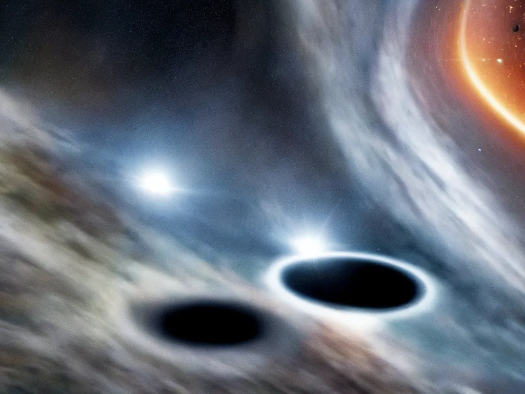 Image similar to Earth falling into a blackhole, still from Interstellar (2014)