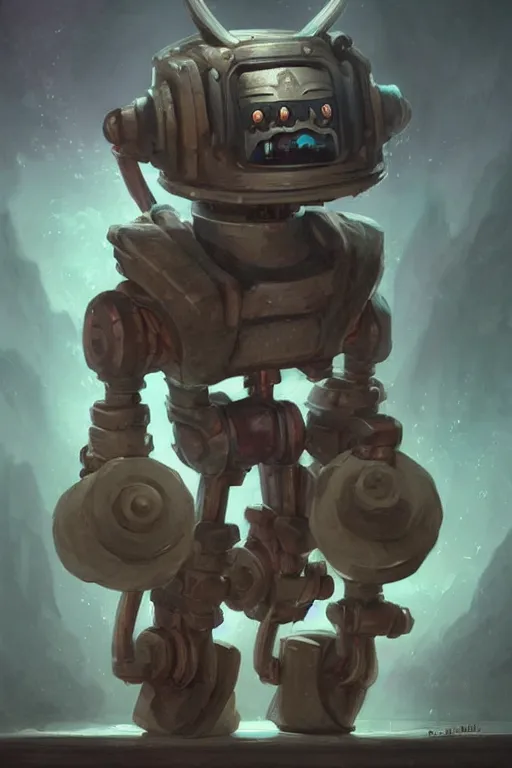 Image similar to robot [ thing ], lifting dumbbells, drinking a shake, tiny, small, short, cute and adorable, pretty, beautiful, dnd character art portrait, matte fantasy painting, deviantart artstation, by jason felix by steve argyle by tyler jacobson by peter mohrbacher, cinema