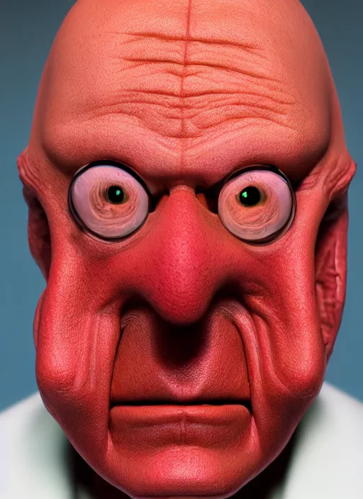 Image similar to photorealistic 3 0 0 0 ( dr. john a. zoidberg ), portrait photography feroflex photorealistic studio lighting ektachrome detailed intricate face details, ultradetails, beautiful face, realistic shaded perfect face, extremely fine details