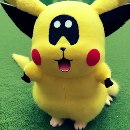 Prompt: a photo of real life pikachu