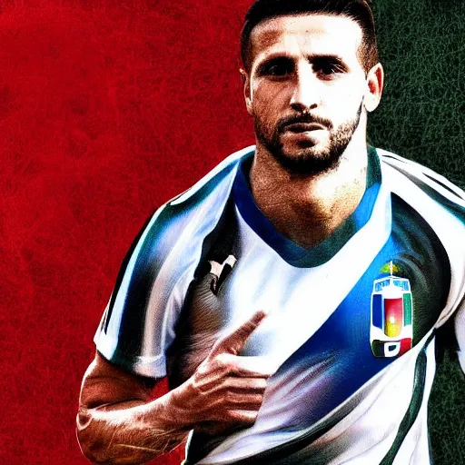 Prompt: italian football player, digital art, strong vision,