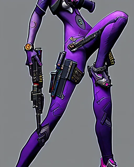 Prompt: widowmaker from overwatch, intricate details, highly detailed, in the style of gta 5 game cover art