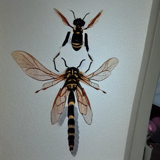 Prompt: There is something insane in my room, wasp attack on a human