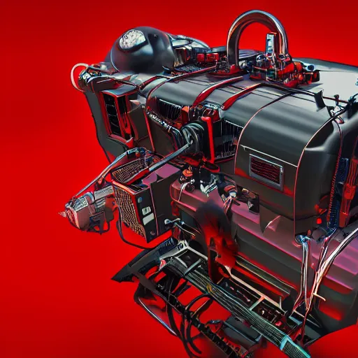 Prompt: highly detailed Red 2mw diesel generator, concept art, character art, studio lightning, bright colors, intricate, masterpiece, photorealistic, hyperrealistic, sharp focus, high contrast, Artstation HQ, DeviantArt trending, 4k UHD, Unreal Engine 5