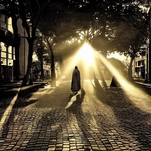 Prompt: futuristic street photography rapture jesus christ sun rays second coming revelations beautiful