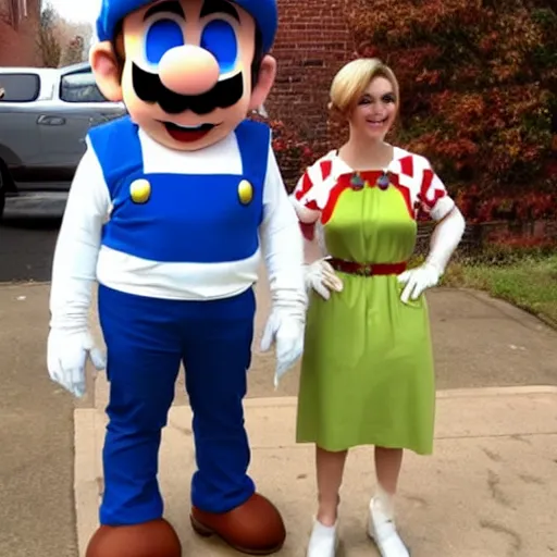 Image similar to super mario dressed as doctor who