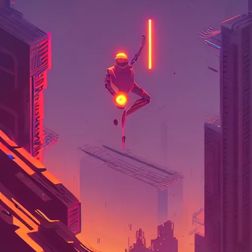 Prompt: ninja cyborgs combat in cybercity, golden hour by petros afshar and christopher balaskas and marius borgeaud and kiliain eng, 3 0 mm, well proportioned, highly detailed, rule of thirds