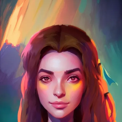 Image similar to portrait of a beautiful girl, maya ali mage, gloomhaven, dynamic lighting, gaudy colors, octane render aesthetic, matte painting concept art, official fanart behance hd artstation by jesper ejsing, by rhads and makoto shinkai and lois van baarle and ilya kuvshinov and rossdraws