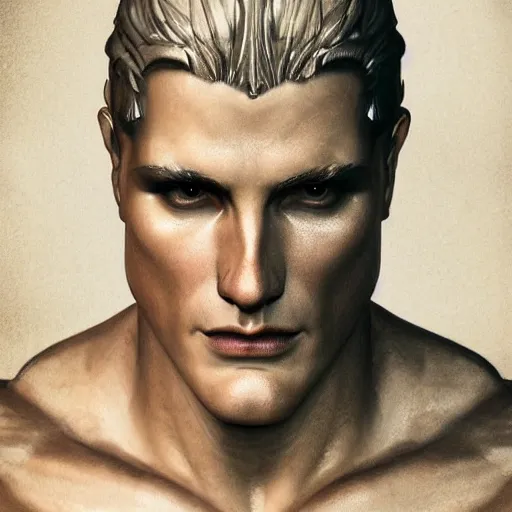 Image similar to Zeus, the lightning god, masculine features, cinematic lighting, powerful, hyper-detailed, cgsociety, 8k, high resolution, in the style of Charlie Bowater, Tom Bagshaw, single face, symmetrical, headshot photography, insanely detailed and intricate, beautiful, elegant, watercolor, cinematic, portrait, Raphaelite, headroom, artstation, Pierre-Auguste Renoir