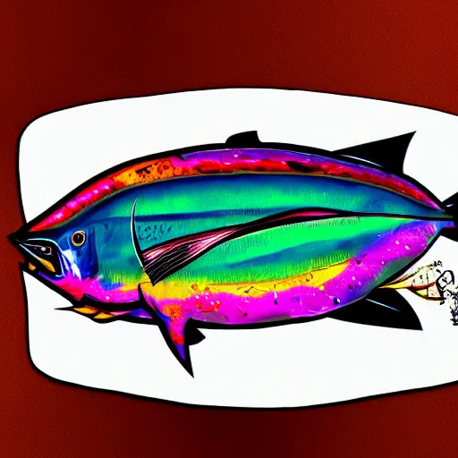 Image similar to psychedelic tuna fish, trending on artstation